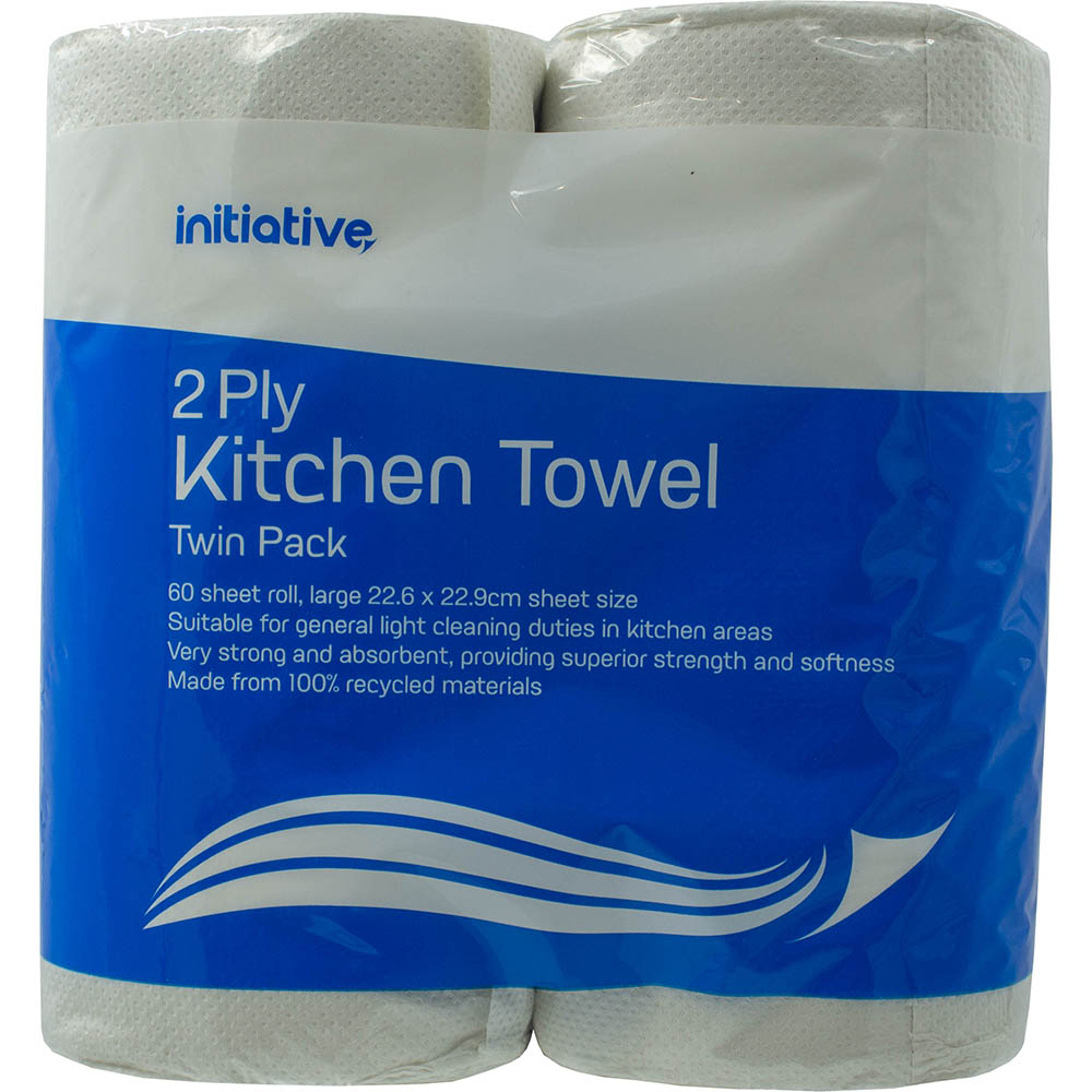 Image for INITIATIVE KITCHEN TOWEL 2-PLY 60 SHEET PACK 2 from York Stationers