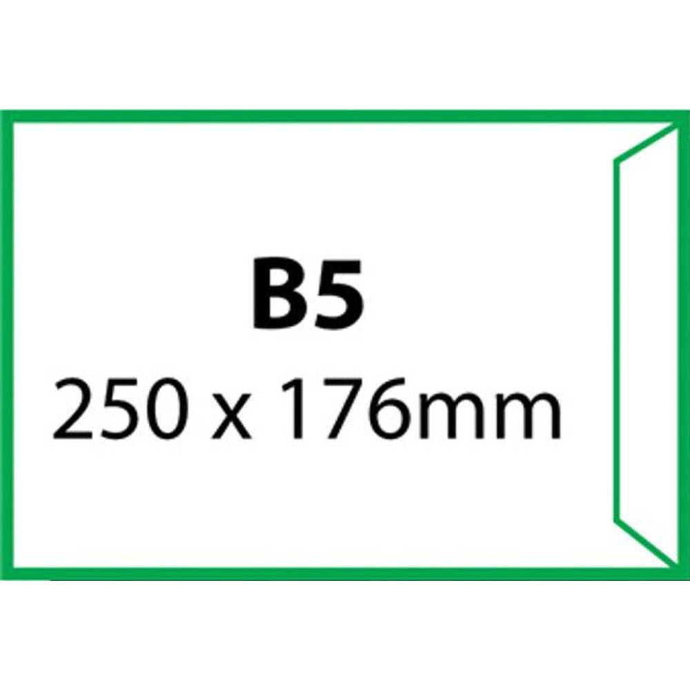 Image for TUDOR B5 ENVELOPES POCKET PLAINFACE STRIP SEAL 100GSM 250 X 176MM WHITE BOX 250 from Prime Office Supplies