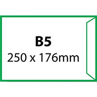 tudor b5 envelopes pocket plainface strip seal 100gsm 250 x 176mm white box 250