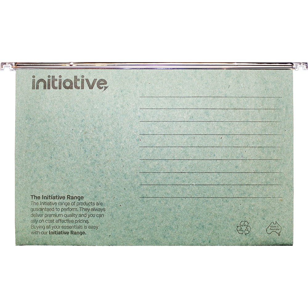 Image for INITIATIVE EASYGLIDE SUSPENSION FILES FOOLSCAP GREEN BOX 50 from Australian Stationery Supplies
