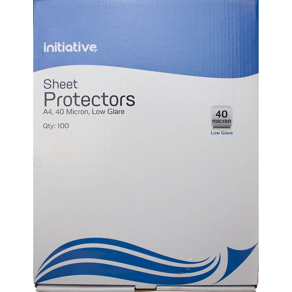 Image for INITIATIVE SHEET PROTECTORS 40 MICRON A4 CLEAR BOX 100 from York Stationers