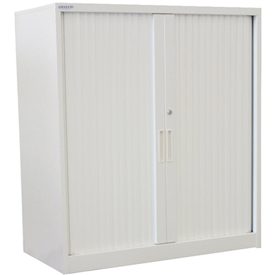 Image for STEELCO TAMBOUR DOOR CABINET 2 SHELVES 1015H X 900W X 463D MM SILVER GREY from That Office Place PICTON