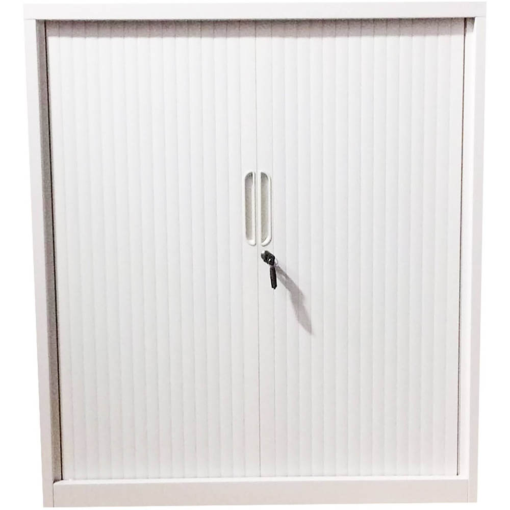 Image for STEELCO TAMBOUR DOOR CABINET 2 SHELVES 1015H X 900W X 463D MM WHITE SATIN from Australian Stationery Supplies