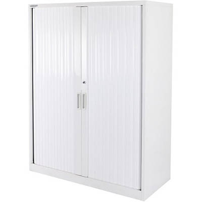 Image for STEELCO TAMBOUR DOOR CABINET 3 SHELVES 1200H X 1200W X 463D MM SILVER GREY from Clipboard Stationers & Art Supplies
