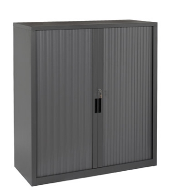 Image for STEELCO TAMBOUR DOOR CABINET 3 SHELVES 1320H X 900W X 463D MM BLACK SATIN from ONET B2C Store