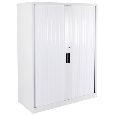 Image for STEELCO TAMBOUR DOOR CABINET 3 SHELVES 1320H X 900W X 463D MM SILVER GEY from Challenge Office Supplies