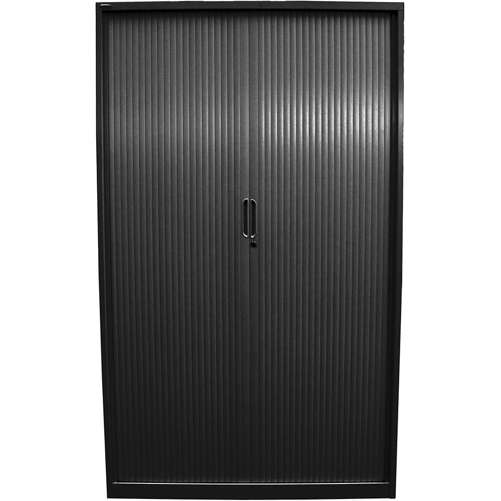 Image for STEELCO TAMBOUR DOOR CABINET 5 SHELVES 2000H X 900W X 463D MM BLACK SATIN from Mitronics Corporation
