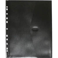pop polywally binder wallet hook and loop closure 30mm gusset a4 black