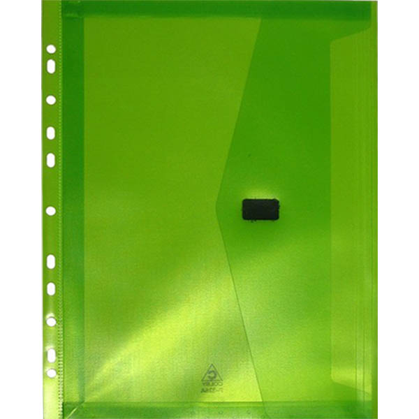 Image for POP POLYWALLY BINDER WALLET HOOK AND LOOP CLOSURE 30MM GUSSET A4 LIME from Mercury Business Supplies