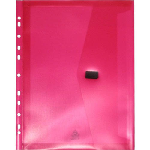 Image for POP POLYWALLY BINDER WALLET HOOK AND LOOP CLOSURE 30MM GUSSET A4 PINK from ONET B2C Store