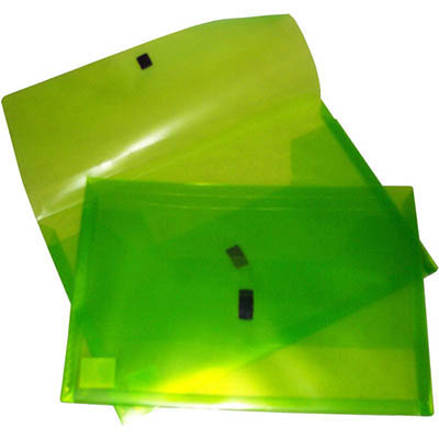 Image for POP POLYWALLY WALLET HOOK AND LOOP CLOSURE 30MM GUSSET FOOLSCAP LIME from Olympia Office Products