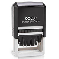 colop p54d custom made stamp dater self inking 50 x 40mm black