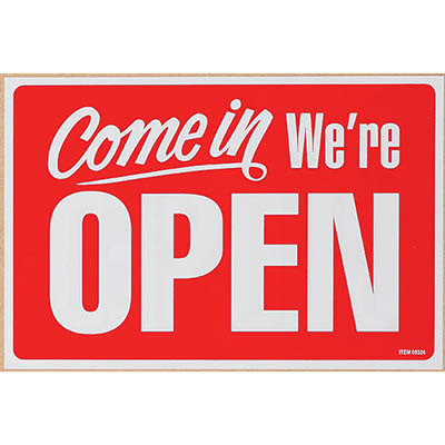 Image for HEADLINE SIGN OPEN/CLOSED 200 X 300MM RED/WHITE from SNOWS OFFICE SUPPLIES - Brisbane Family Company
