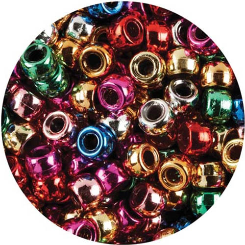 Image for EDUCATIONAL COLOURS PONY BEADS METALLIC PACK 1000 from Mitronics Corporation