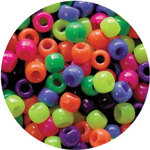 Image for EDUCATIONAL COLOURS PONY BEADS NEON PACK 1600 from Mitronics Corporation