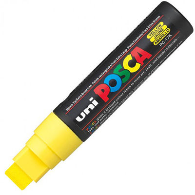 Image for POSCA PC-17K PAINT MARKER CHISEL EXTRA BROAD 15MM YELLOW from Mitronics Corporation