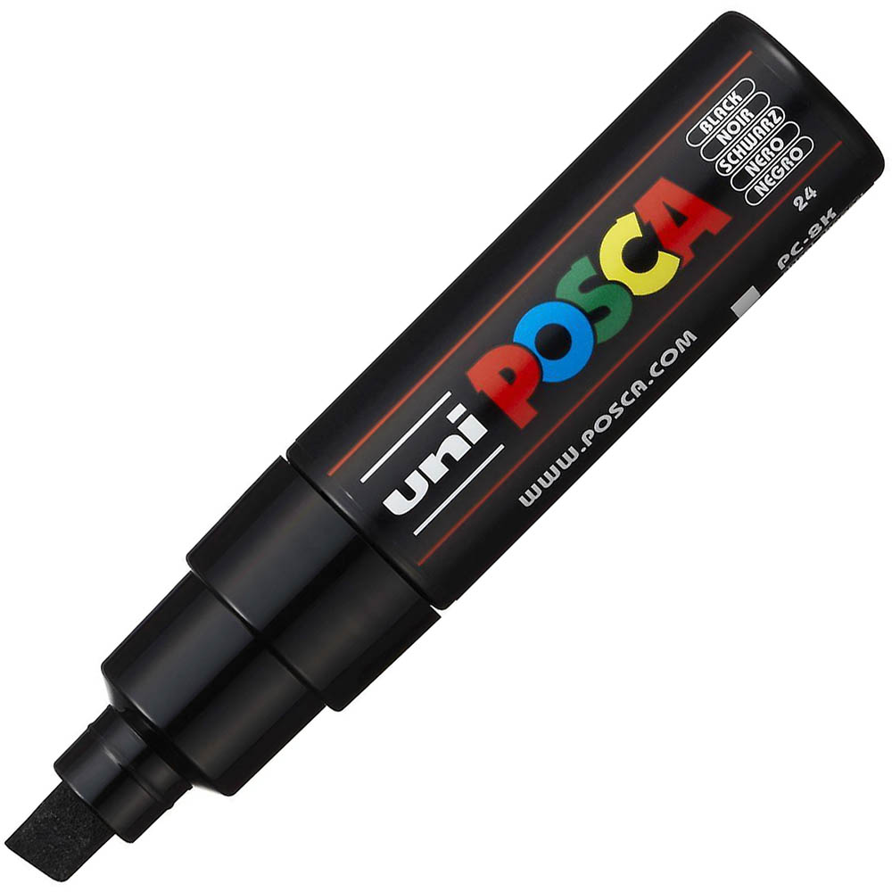 Image for POSCA PC-8K PAINT MARKER CHISEL BROAD 8MM BLACK from Memo Office and Art