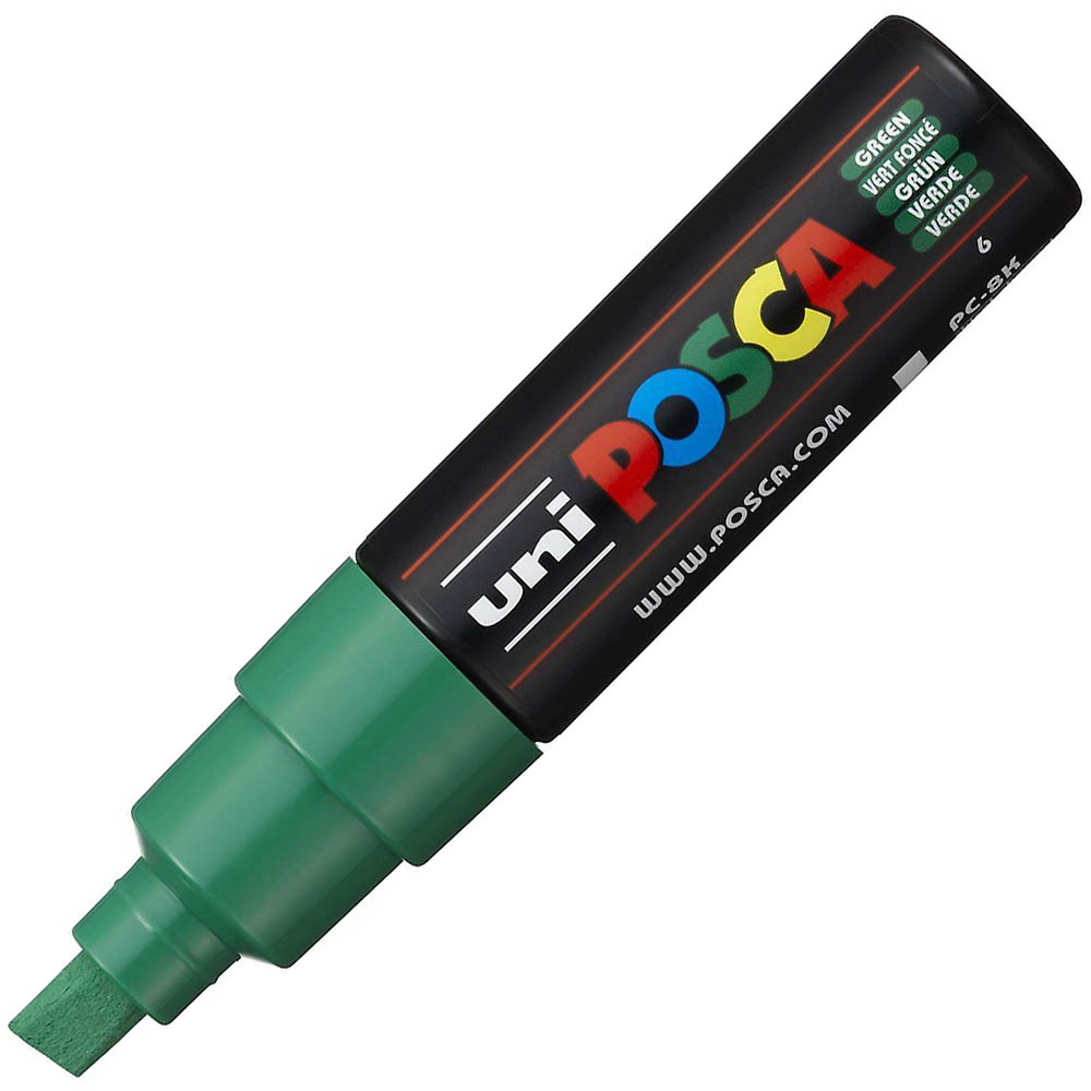 Image for POSCA PC-8K PAINT MARKER CHISEL BROAD 8MM GREEN from Memo Office and Art