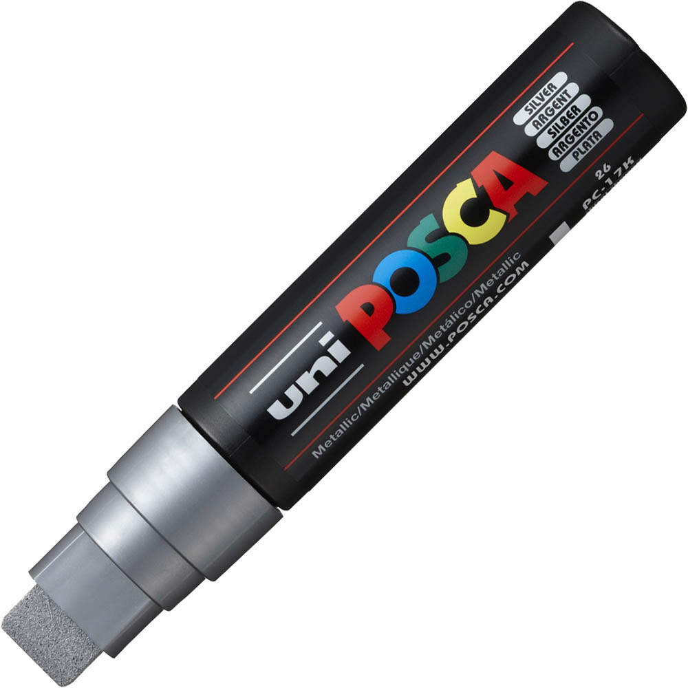 Image for POSCA PC-17K PAINT MARKER CHISEL EXTRA BROAD 15MM SILVER from Memo Office and Art