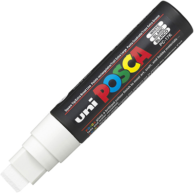 Image for POSCA PC-17K PAINT MARKER CHISEL EXTRA BROAD 15MM WHITE from Mitronics Corporation