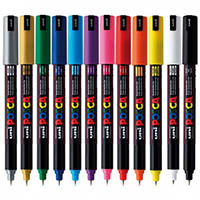 posca pc-1m paint marker bullet extra fine 1.0mm assorted pack 12
