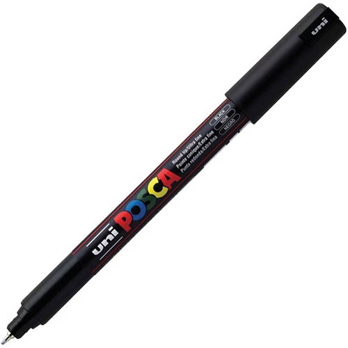 Image for POSCA PC-1MR PAINT MARKER BULLET ULTRA FINE 0.7MM BLACK from York Stationers