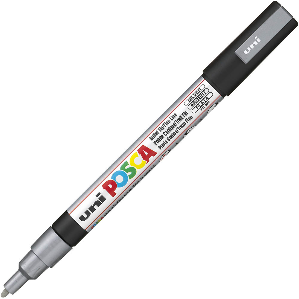 Image for POSCA PC-3M PAINT MARKER BULLET FINE 1.3MM SILVER from That Office Place PICTON