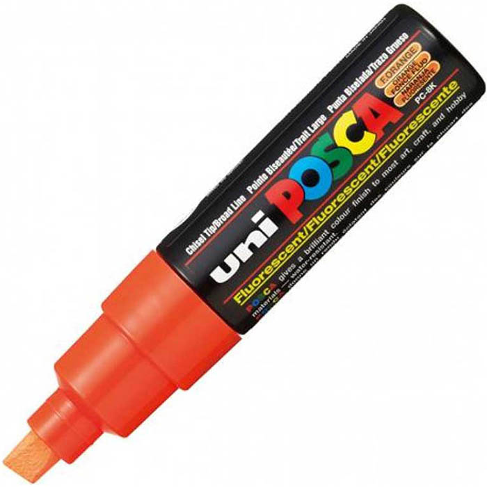 Image for POSCA PC-8K PAINT MARKER CHISEL BROAD 8MM FLORESCENT ORANGE from Memo Office and Art