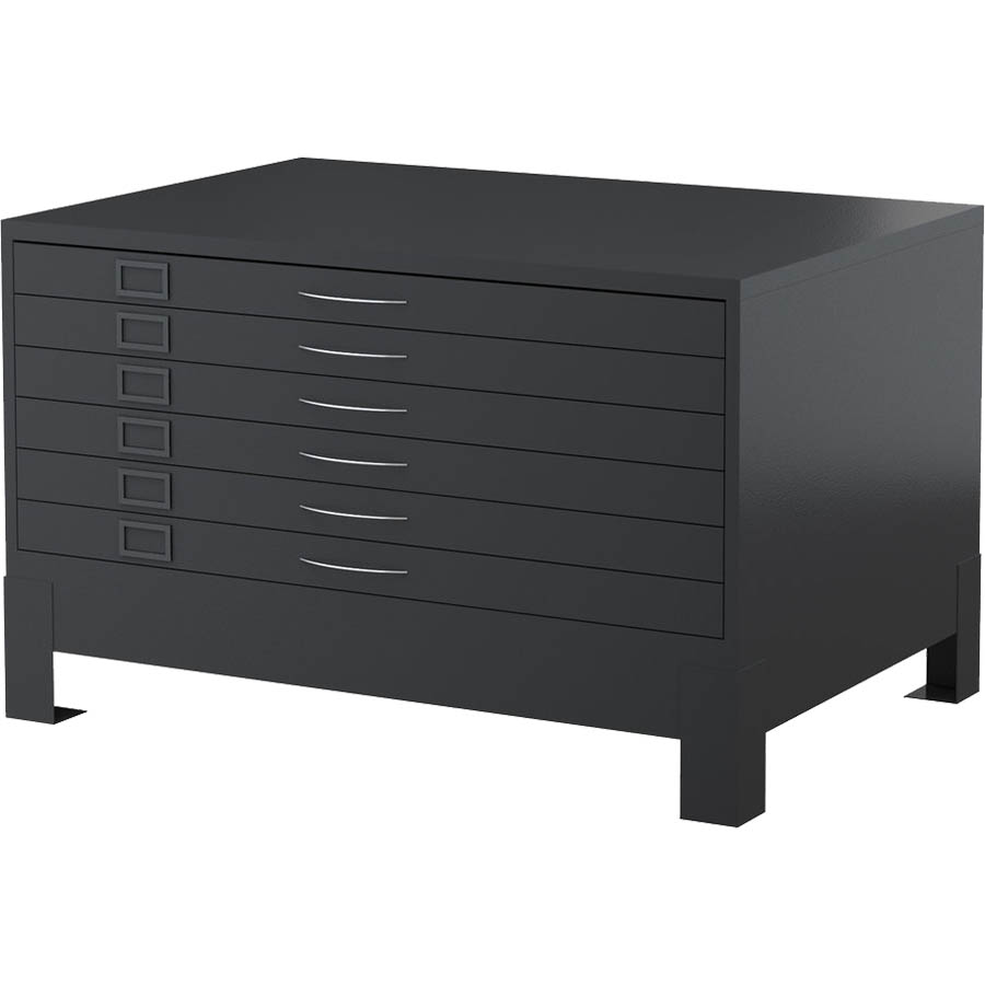 Image for STEELCO PLAN CABINET 6 DRAWER 628 X 1375 X 960MM GRAPHITE RIPPLE from Office Heaven