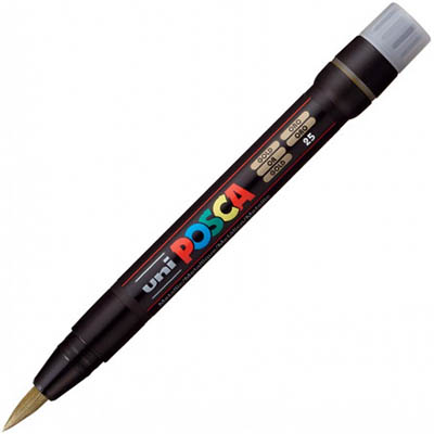 Image for POSCA PCF-350 PAINT MARKER BRUSH TIP GOLD from Memo Office and Art