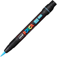 posca pcf-350 paint marker brush tip light blue
