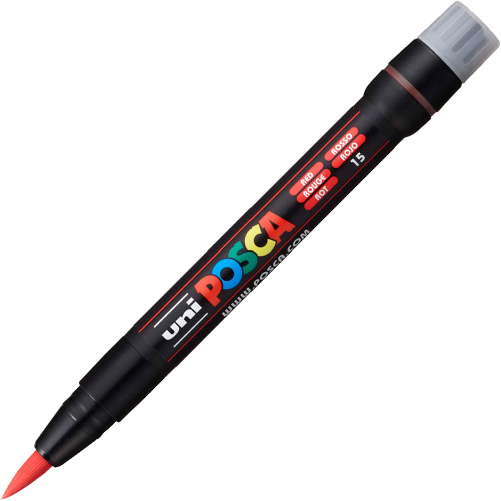 Image for POSCA PCF-350 PAINT MARKER BRUSH TIP RED from Mitronics Corporation