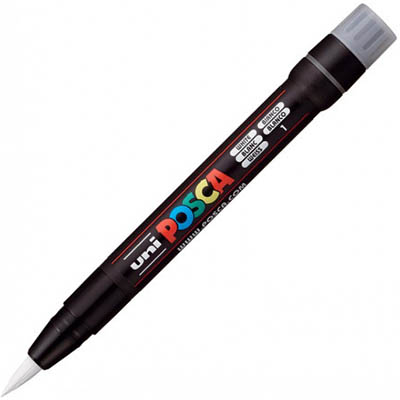 Image for POSCA PCF-350 PAINT MARKER BRUSH TIP WHITE from Mitronics Corporation