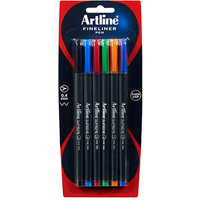 artline supreme fineliner pen 0.4mm assorted pack 6