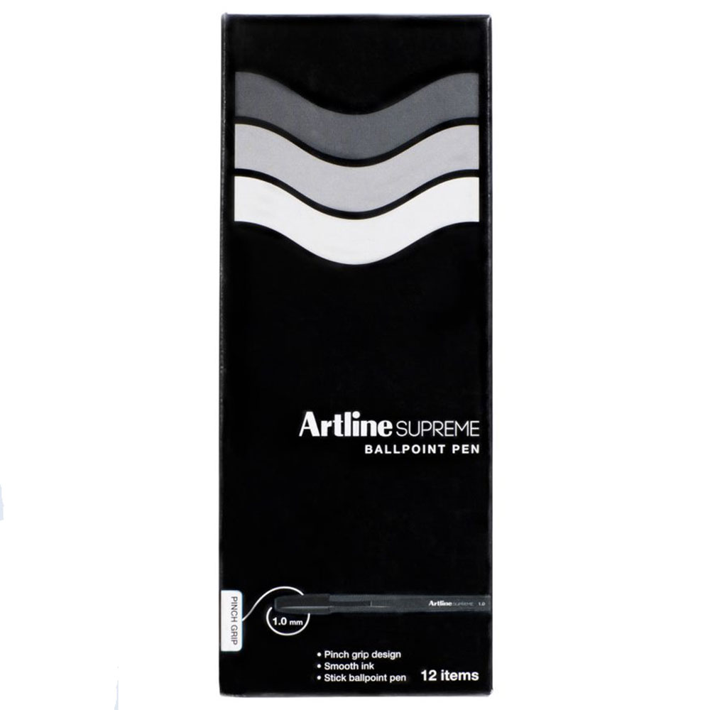 Image for ARTLINE SUPREME BALLPOINT PEN 1.0MM BLACK BOX 12 from Second Office