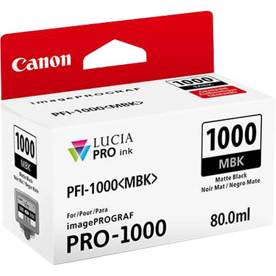 Image for CANON PFI1000MBK INK CARTRIDGE MATT BLACK from Challenge Office Supplies