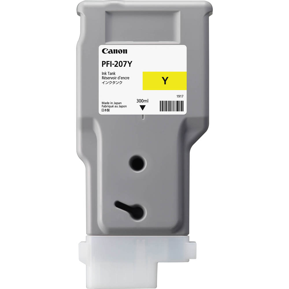 Image for CANON PFI207Y INK CARTRIDGE 300ML YELLOW from Mitronics Corporation