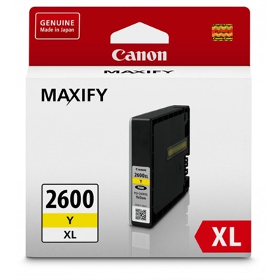 Image for CANON PGI2600XLY INK CARTRIDGE HIGH YIELD YELLOW from Mitronics Corporation