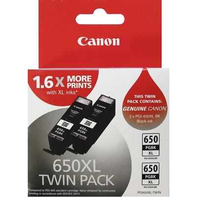 Image for CANON PGI650XLBKTWIN INK CARTRIDGE HIGH YIELD PACK 2 from Olympia Office Products