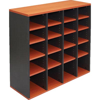 Image for RAPID WORKER PIGEON HOLE UNIT 1040 X 1040 X 380MM CHERRY/IRONSTONE from BusinessWorld Computer & Stationery Warehouse