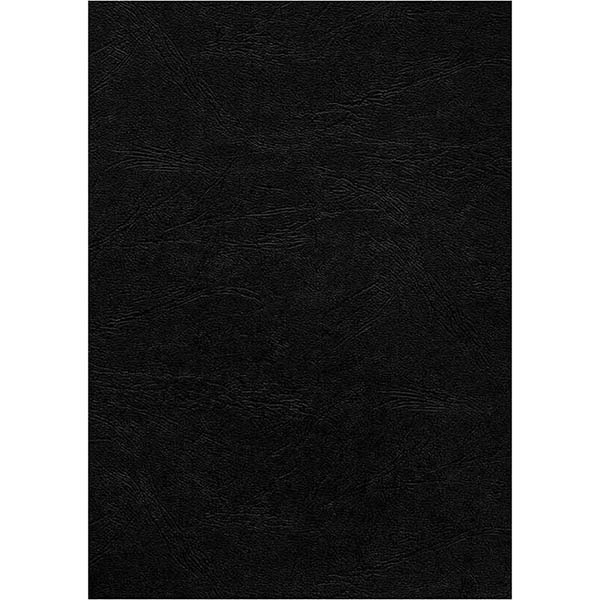 Image for INITIATIVE BINDING COVER LEATHERGRAIN 350GSM A4 BLACK PACK 100 from Mitronics Corporation