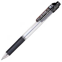 pentel bk127 e-ball retractable ballpoint pen 0.7mm black box 12