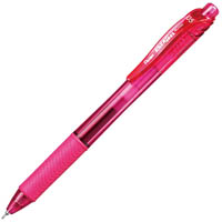 pentel bln105 energel-x retractable gel ink pen fine 0.5mm pink box 12