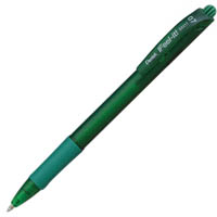 pentel bx417 ifeel-it retractable ballpoint pen 0.7mm green box 12