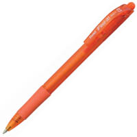 pentel bx417 ifeel-it retractable ballpoint pen 0.7mm orange box 12
