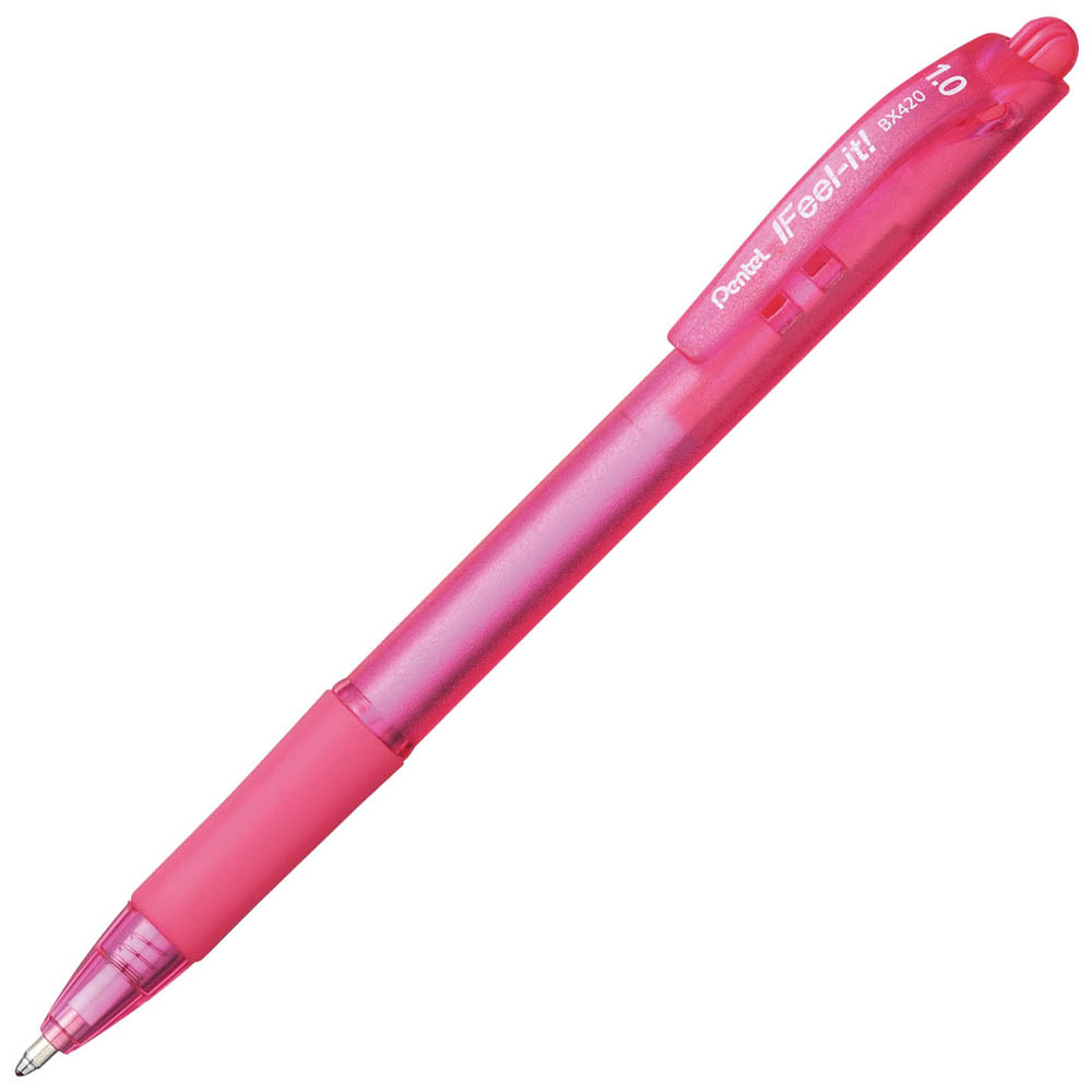 Image for PENTEL BX420 IFEEL-IT RETRACTABLE BALLPOINT PEN 1.0MM PINK BOX 12 from BusinessWorld Computer & Stationery Warehouse