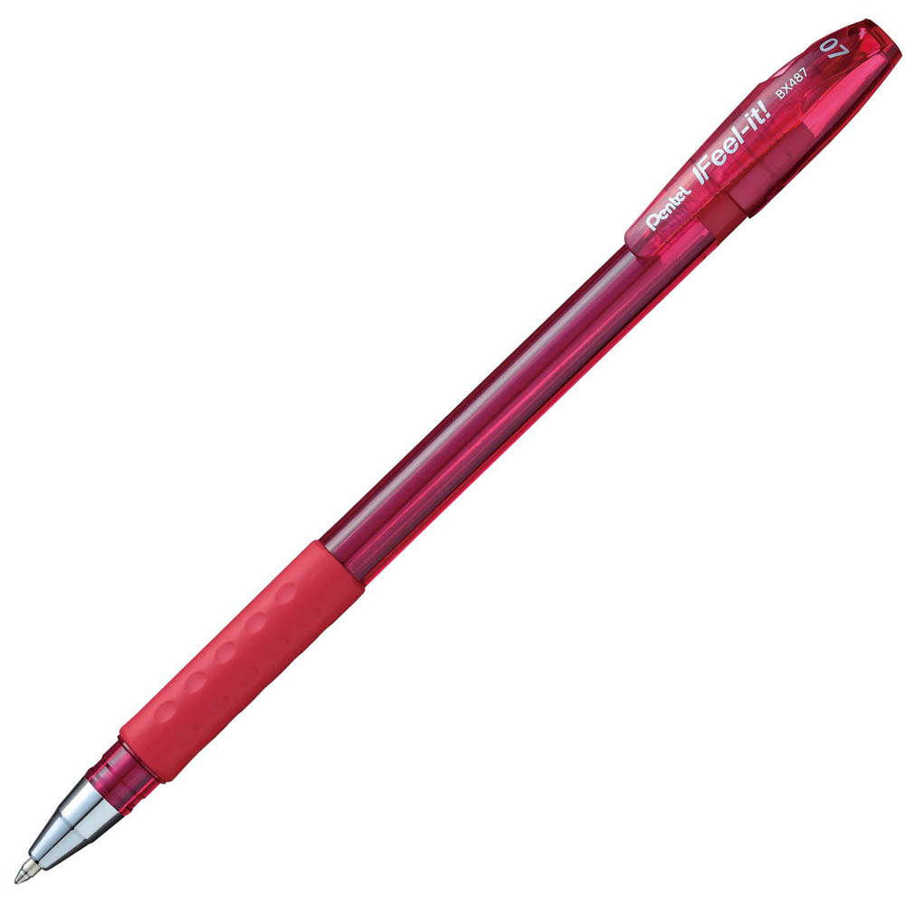 Image for PENTEL BX487 IFEEL-IT BALLPOINT PEN 0.7MM RED BOX 12 from BusinessWorld Computer & Stationery Warehouse