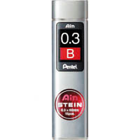 pentel c273 ain stein mechanical pencil lead refill 0.3mm b grey tube 15
