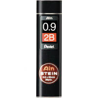 pentel c279 ain stein mechanical pencil lead refill 0.9mm 2b black tube 36