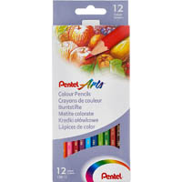pentel cb8 arts colour pencils assorted pack 12